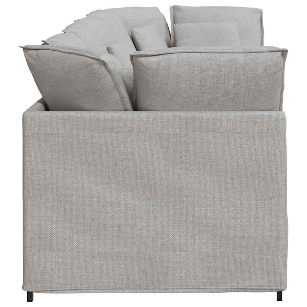 Divano Modulare con Cuscini in Tessuto Grigio Nuvola | homemem39