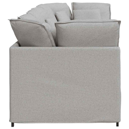 Divano Modulare con Cuscini in Tessuto Grigio Nuvola | homemem39