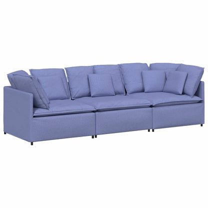 Divano Modulare con Cuscini in Tessuto Jeans Blu | homemem39