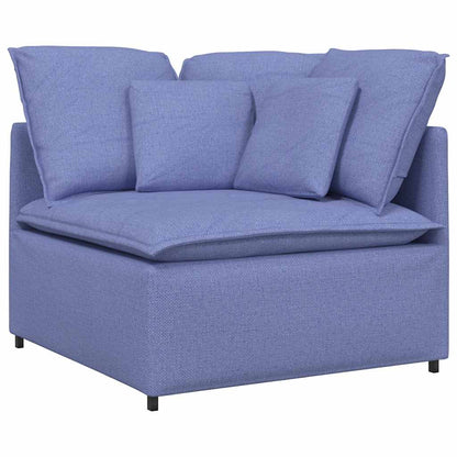 Divano Modulare con Cuscini in Tessuto Jeans Blu | homemem39