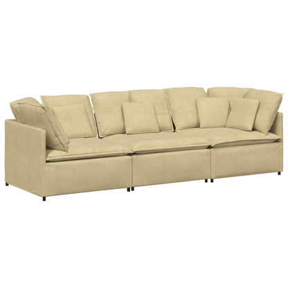 Divano Modulare con Cuscini Tessuto a Coste Verde Grigio - homemem39