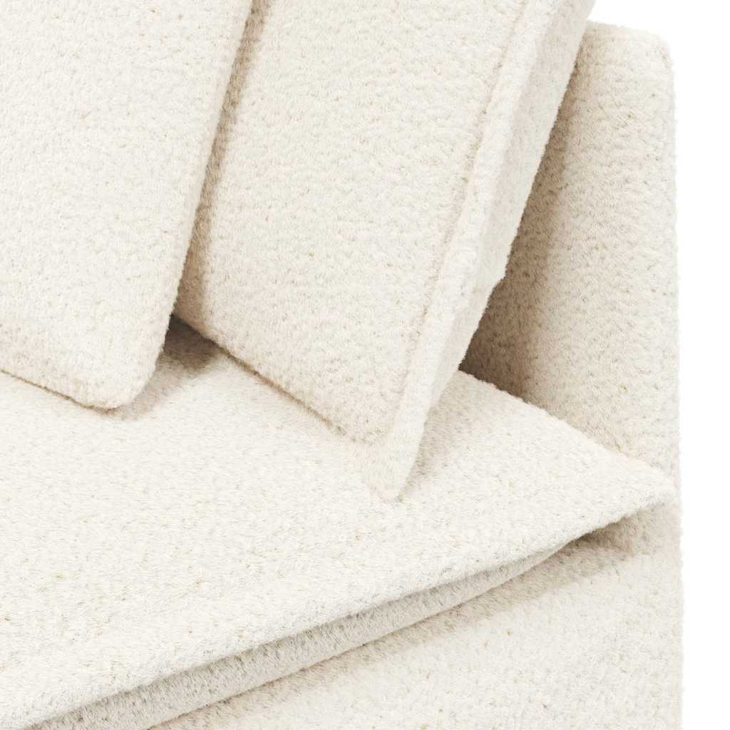 Divano Modulare con Cuscini Tessuto Riccio Simile alla Lana | homemem39