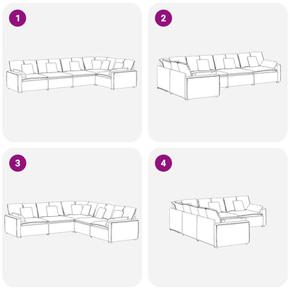 Divano Modulare con Cuscini in Velluto Verde Scuro - homemem39