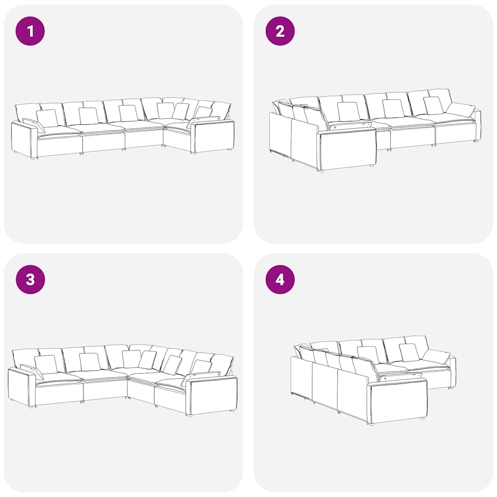 Divano Modulare con Cuscini in Velluto Giallo - homemem39