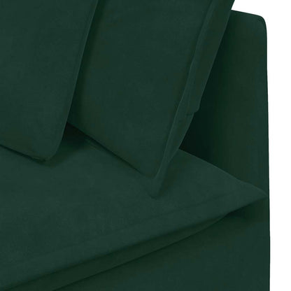Divano Modulare con Cuscini in Velluto Verde Scuro | homemem39