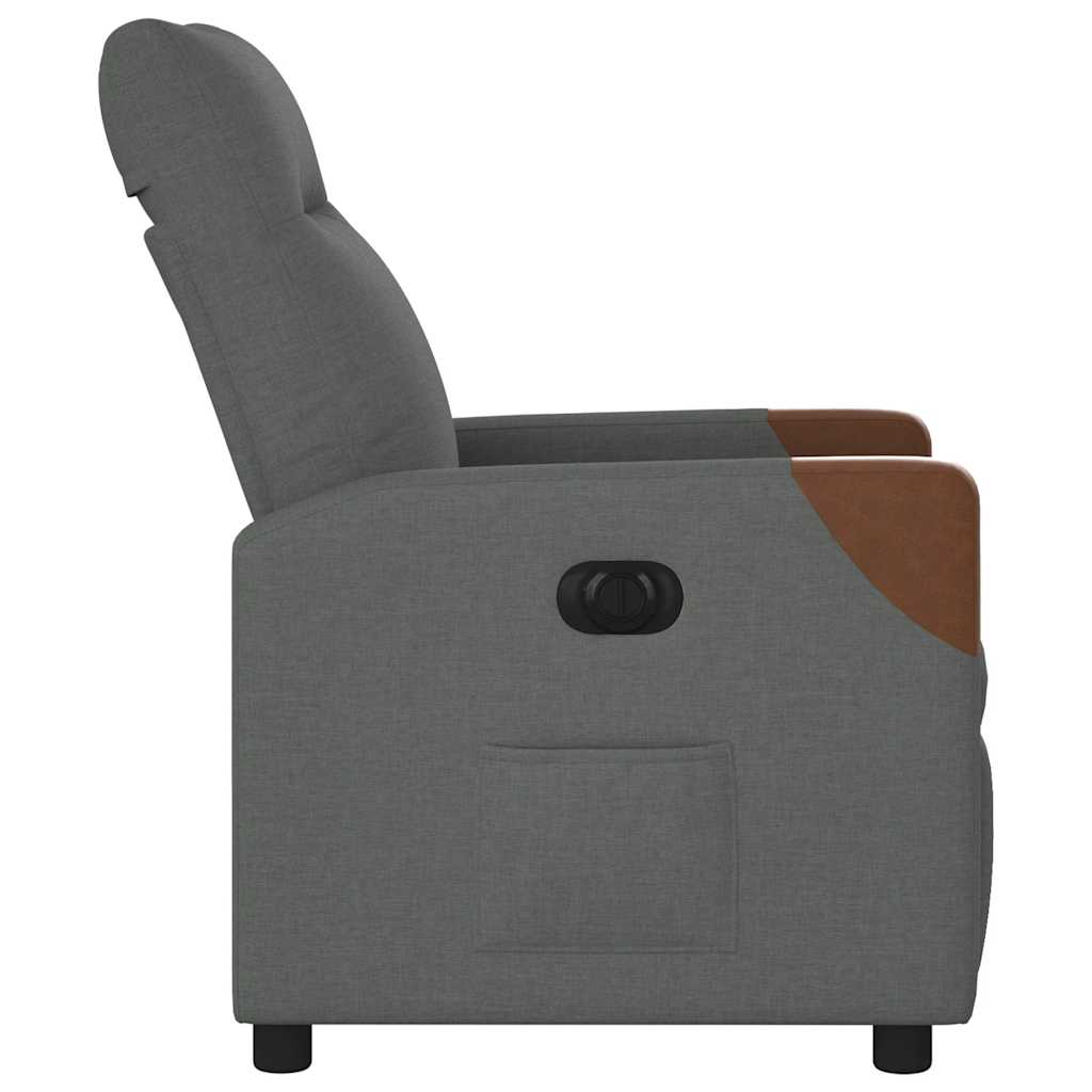 Poltrona Elettrica Reclinabile Grigio Scuro in Tessuto | homemem39