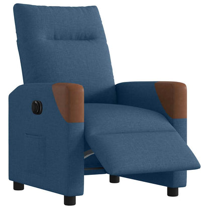 Poltrona Reclinabile Elettrica Blu in Tessuto