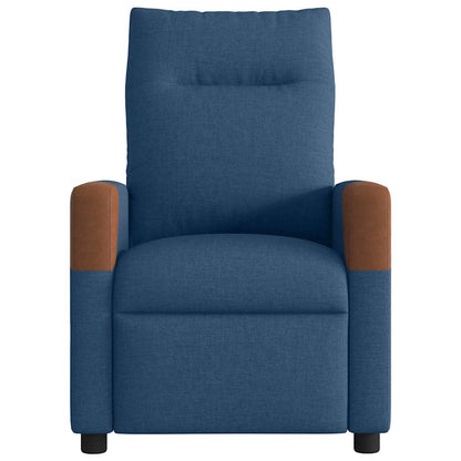 Poltrona Reclinabile Elettrica Blu in Tessuto
