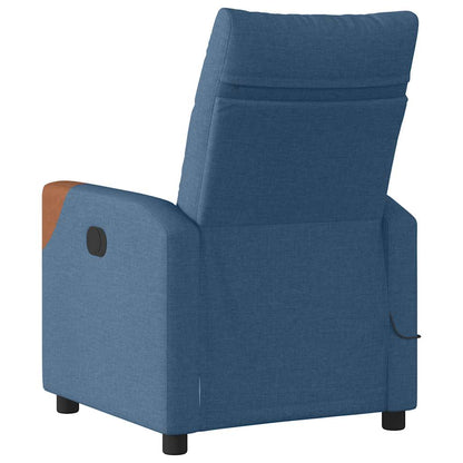 Poltrona Massaggiante Reclinabile Elettrica Blu in Tessuto