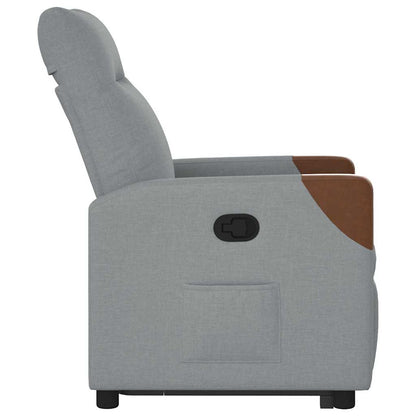 Poltrona Alzapersona Reclinabile Grigio Chiaro in Tessuto | homemem39