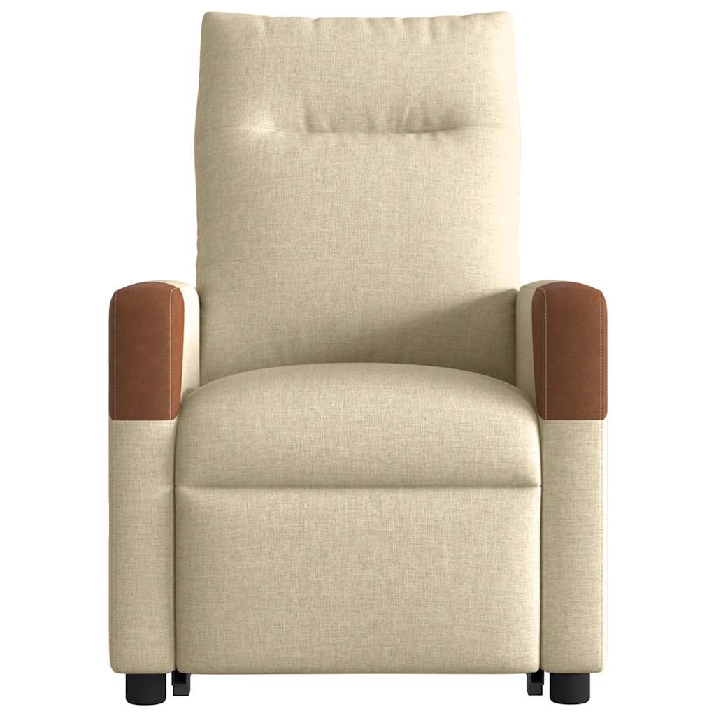 Poltrona Alzapersona Reclinabile Crema in Tessuto | homemem39
