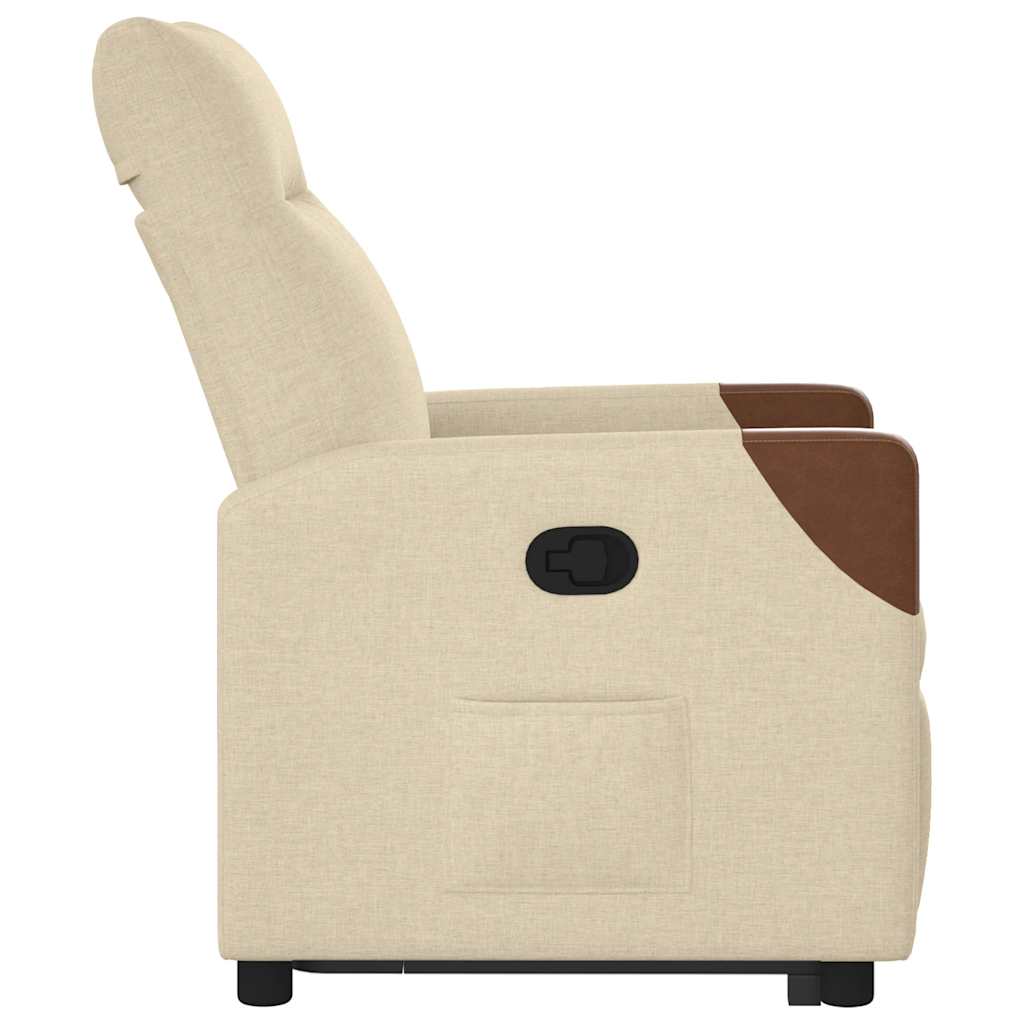 Poltrona Alzapersona Reclinabile Crema in Tessuto - homemem39