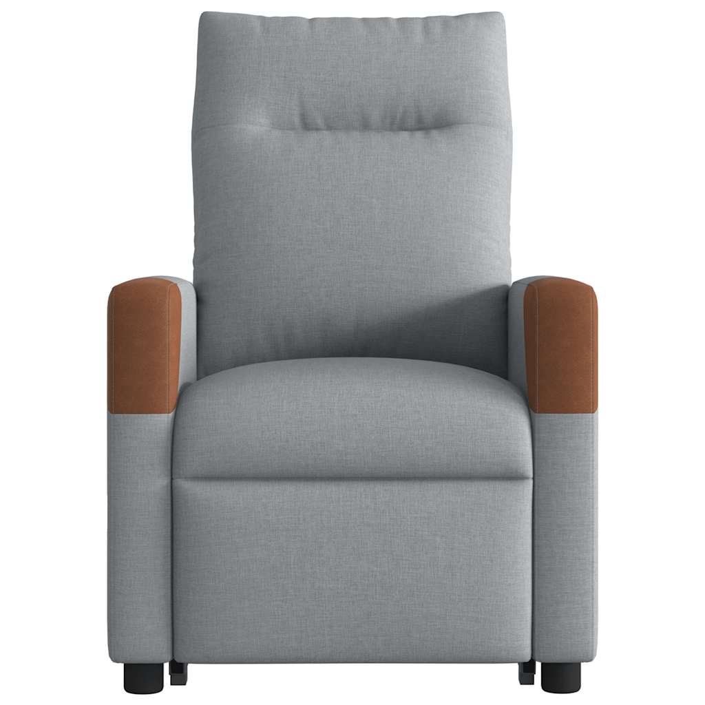 Poltrona Alzapersona Massaggi Reclinabile Grigio Chiaro Tessuto | homemem39