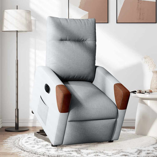 Poltrona Reclinante Alzapersona Elettrica Grigio Chiaro Tessuto | homemem39