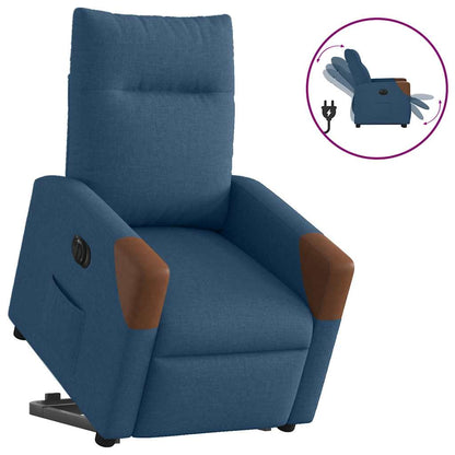 Poltrona Alzapersona Reclinabile Elettrica Blu in Tessuto | homemem39