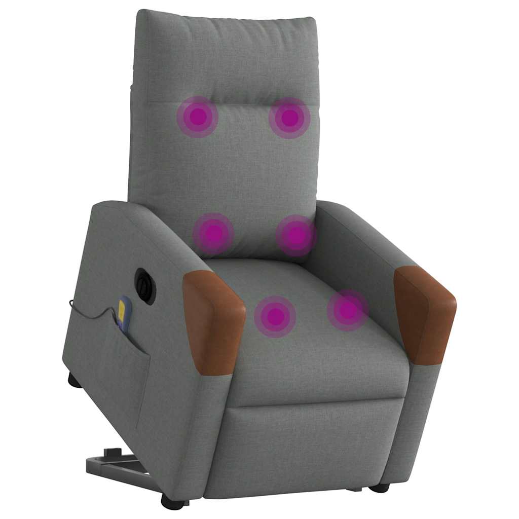 Poltrona Alzapersona Massaggi Elettrica Grigio Scuro Tessuto | homemem39