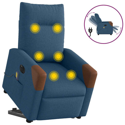 Poltrona Alzapersona Massaggi Elettrica Reclinabile Blu