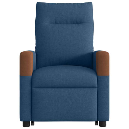 Poltrona Alzapersona Massaggi Elettrica Reclinabile Blu Tessuto