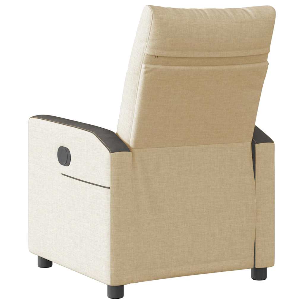 Poltrona Elettrica Reclinabile Crema in Tessuto - homemem39