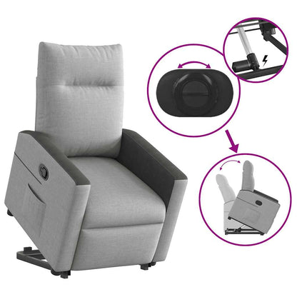 Poltrona Alzapersona Reclinabile Grigio Nuvola in Tessuto | homemem39