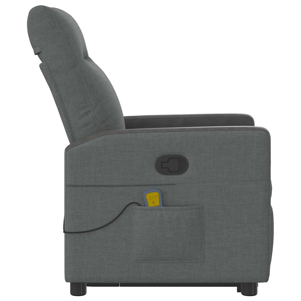Poltrona Alzapersona Massaggi Reclinabile Grigio Scuro Tessuto | homemem39