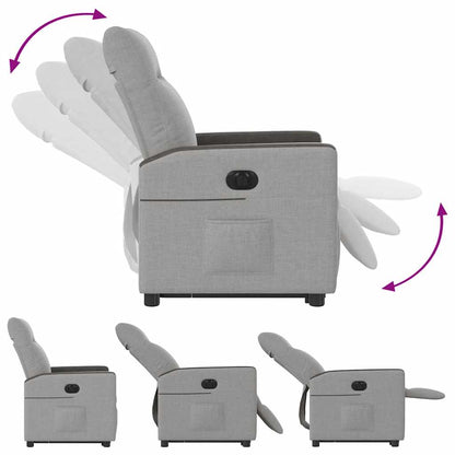Poltrona Alzapersona Reclinabile Elettrica Grigi Nuvola Tessuto - homemem39