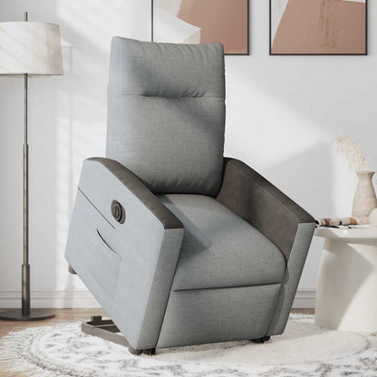 Poltrona Reclinante Alzapersona Elettrica Grigio Chiaro Tessuto | homemem39