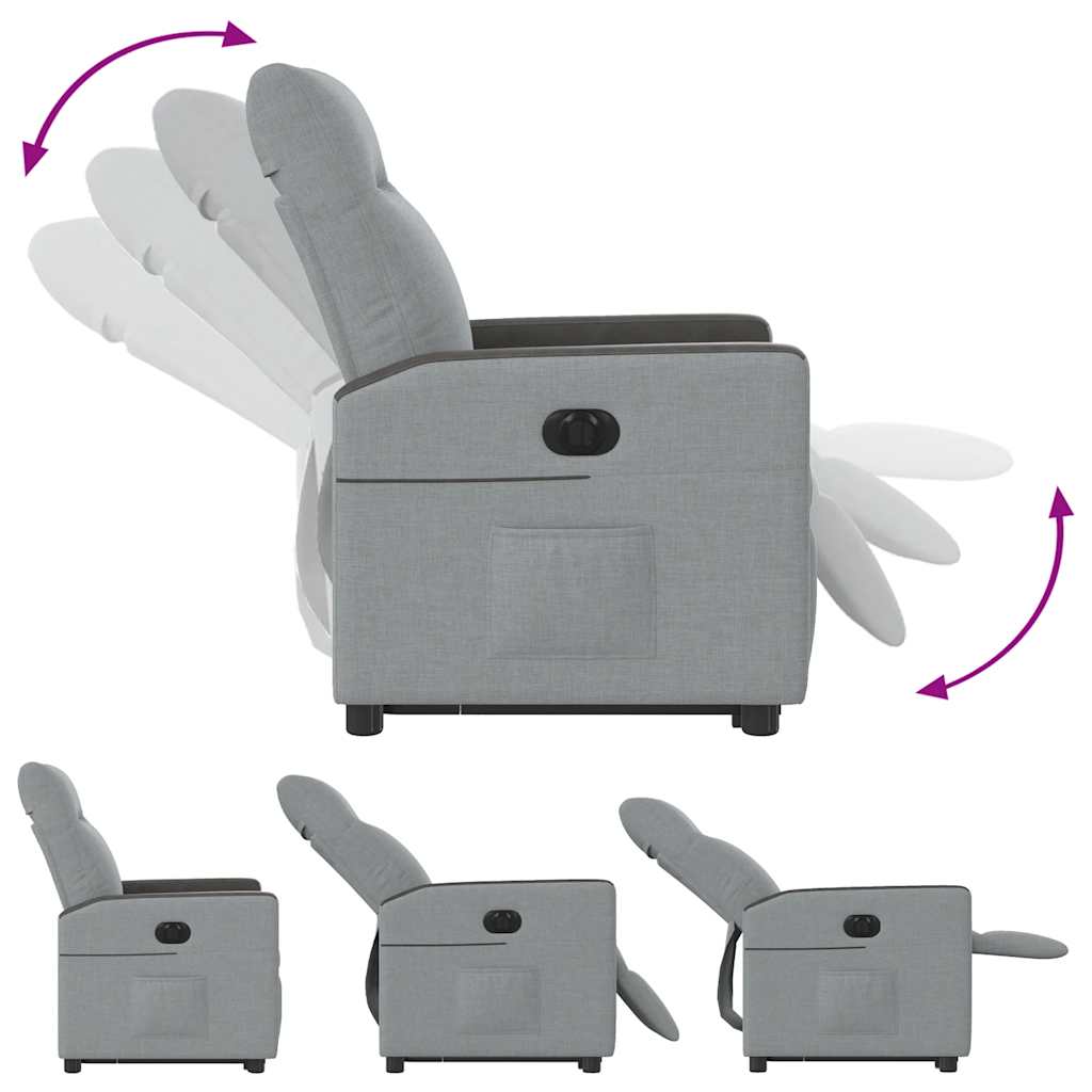 Poltrona Reclinante Alzapersona Elettrica Grigio Chiaro Tessuto | homemem39
