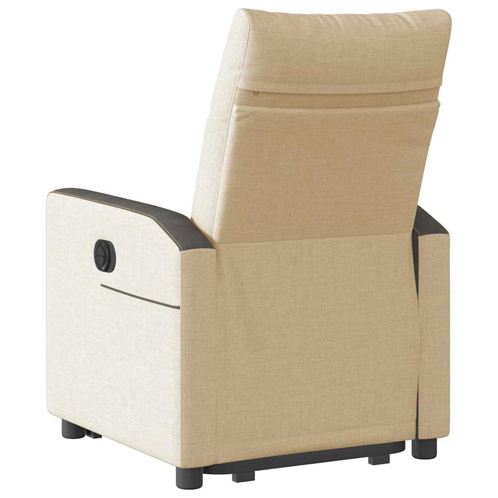 Poltrona Alzapersona Reclinabile Elettrica Crema in Tessuto - homemem39
