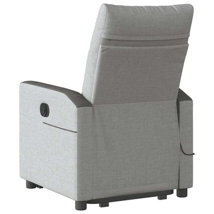 Poltrona Alzapersona Massaggi Elettrica Grigio Nuvola Tessuto | homemem39