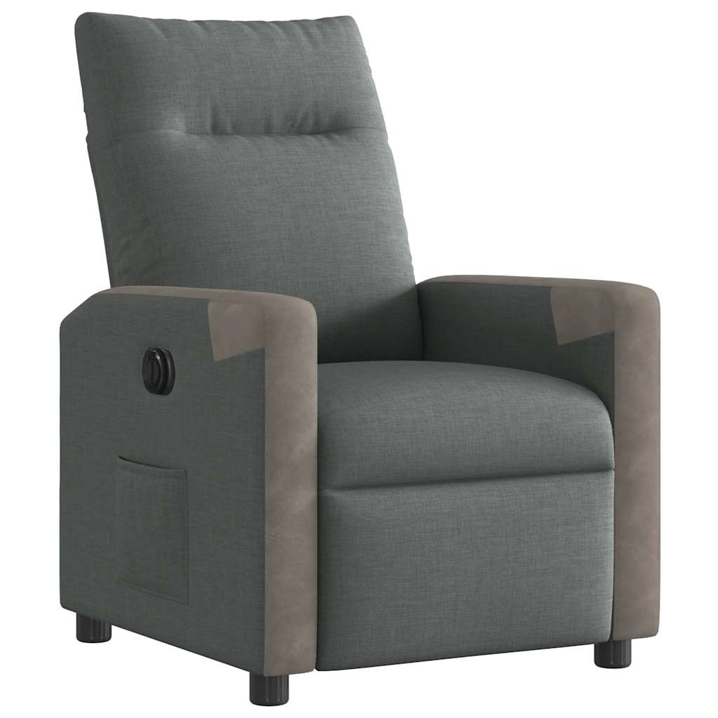 Poltrona Elettrica Reclinabile Grigio Scuro in Tessuto | homemem39