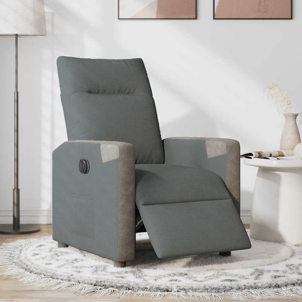 Poltrona Elettrica Reclinabile Grigio Scuro in Tessuto | homemem39
