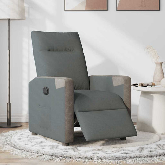 Poltrona Elettrica Reclinabile Grigio Scuro in Tessuto | homemem39