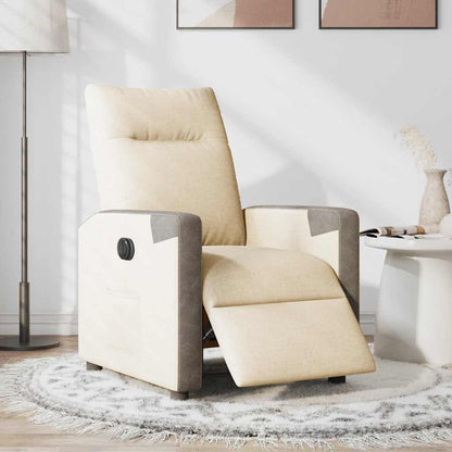 Poltrona Elettrica Reclinabile Crema in Tessuto | homemem39
