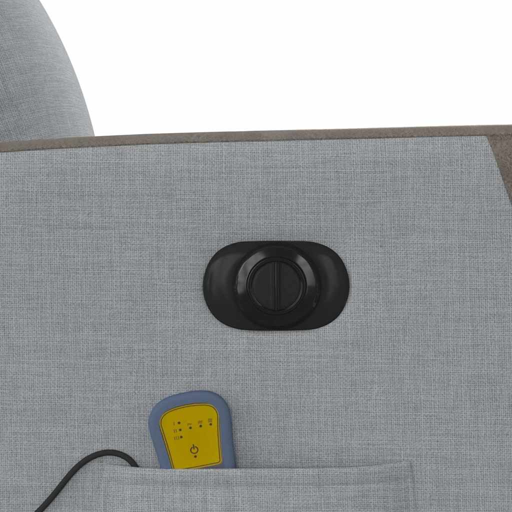 Poltrona Reclinabile Massaggio Elettrica Grigio Chiaro Tessuto - homemem39