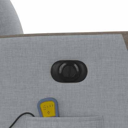 Poltrona Reclinabile Massaggio Elettrica Grigio Chiaro Tessuto - homemem39