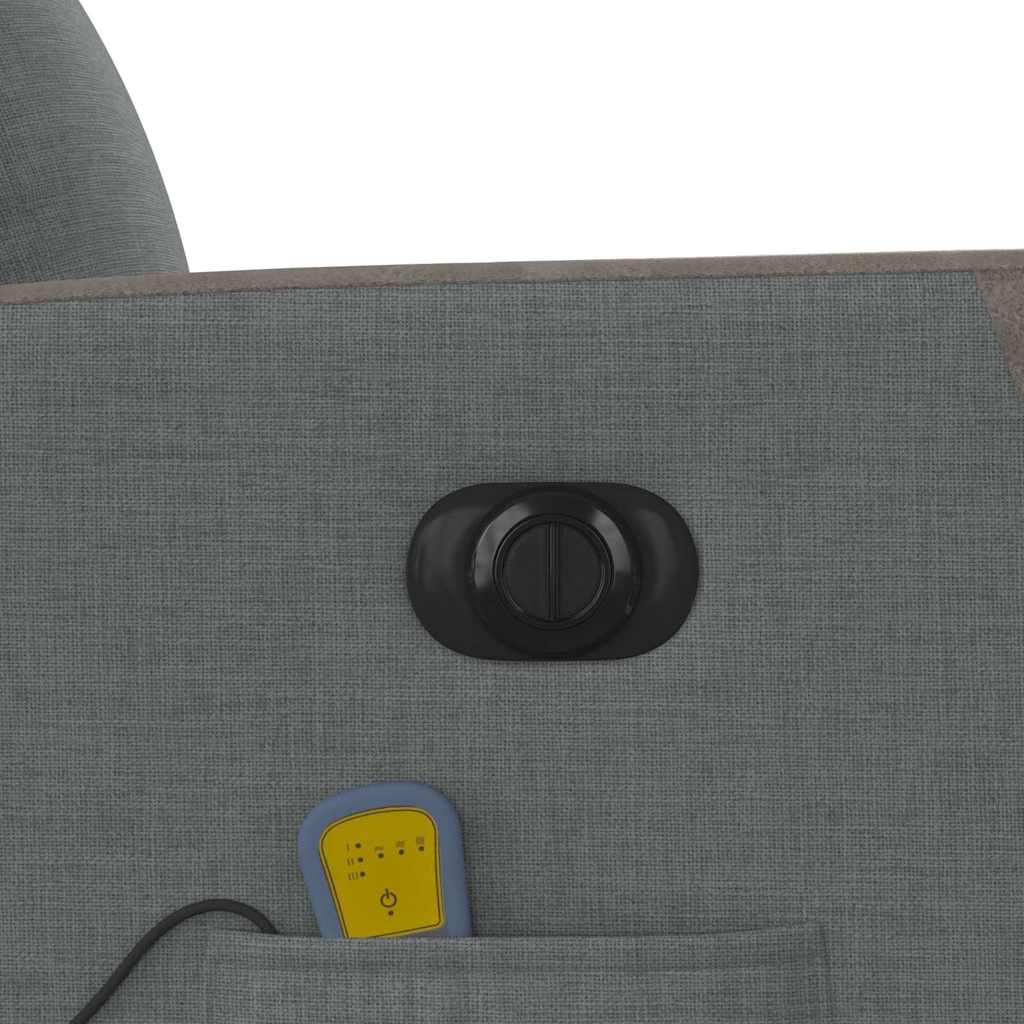Poltrona Reclinabile Massaggio Elettrica Grigio Scuro Tessuto - homemem39