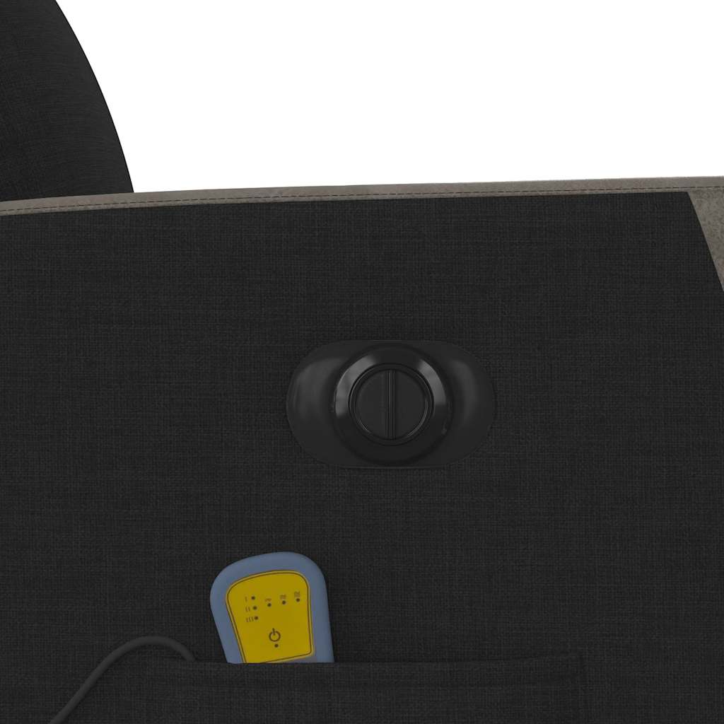 Poltrona Massaggiante Reclinabile Elettrica Nera in Tessuto - homemem39