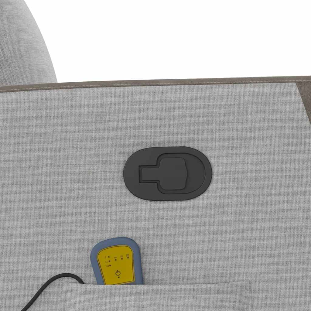 Poltrona Alzapersona Massaggi Reclinabile Grigio Nuvola Tessuto - homemem39