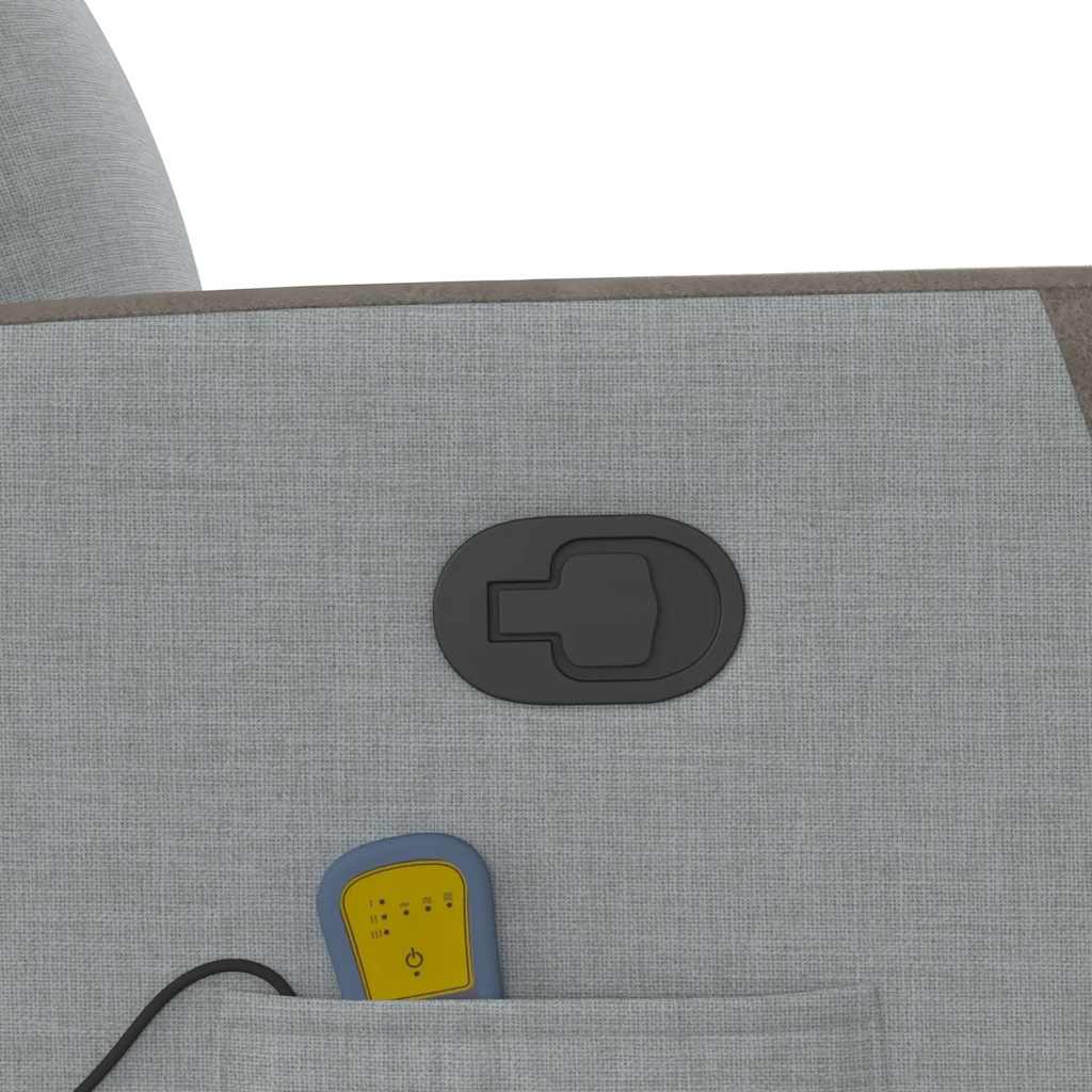 Poltrona Alzapersona Massaggi Reclinabile Grigio Chiaro Tessuto - homemem39