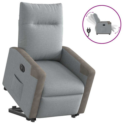 Poltrona Reclinante Alzapersona Elettrica grigio chiaro Tessuto