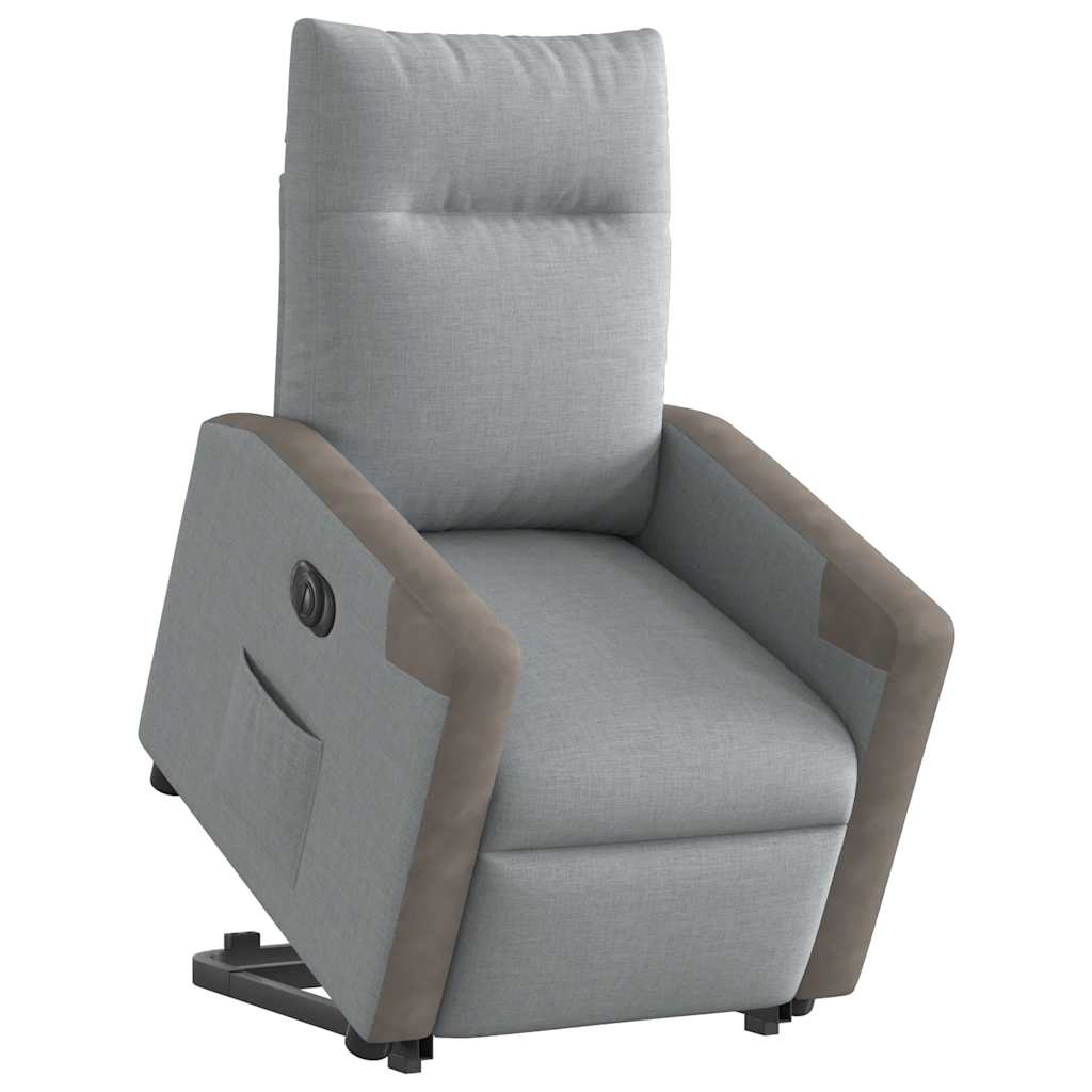 Poltrona Reclinante Alzapersona Elettrica grigio chiaro Tessuto