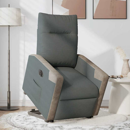 Poltrona Alzapersona Reclinabile Elettrica Grigio Scuro Tessuto | homemem39