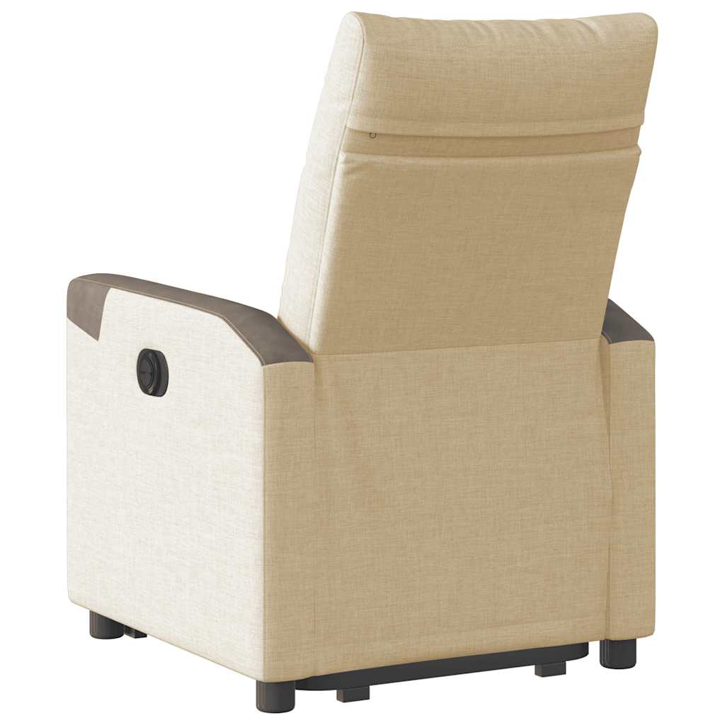 Poltrona Alzapersona Reclinabile Elettrica Crema in Tessuto | homemem39