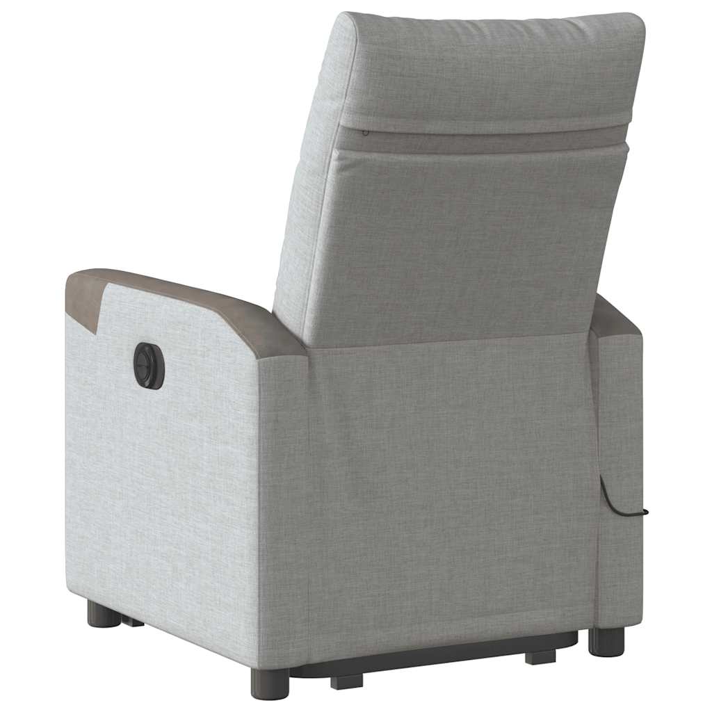 Poltrona Alzapersona Massaggi Elettrica Grigio Nuvola Tessuto | homemem39