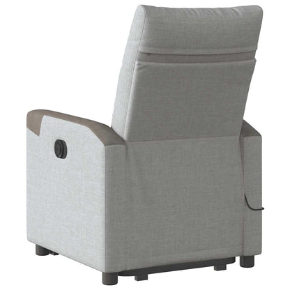 Poltrona Alzapersona Massaggi Elettrica Grigio Nuvola Tessuto | homemem39