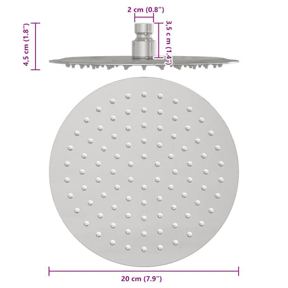 Testa Doccia a Pioggia in Acciaio Inox 304 20 cm Rotonda - homemem39
