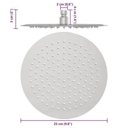 Testa Doccia a Pioggia in Acciaio Inox 304 25 cm Rotonda - homemem39