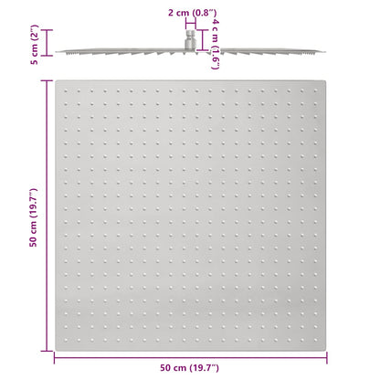 Testa Doccia a Pioggia in Acciaio Inox 304 50x50 cm Quadrata - homemem39