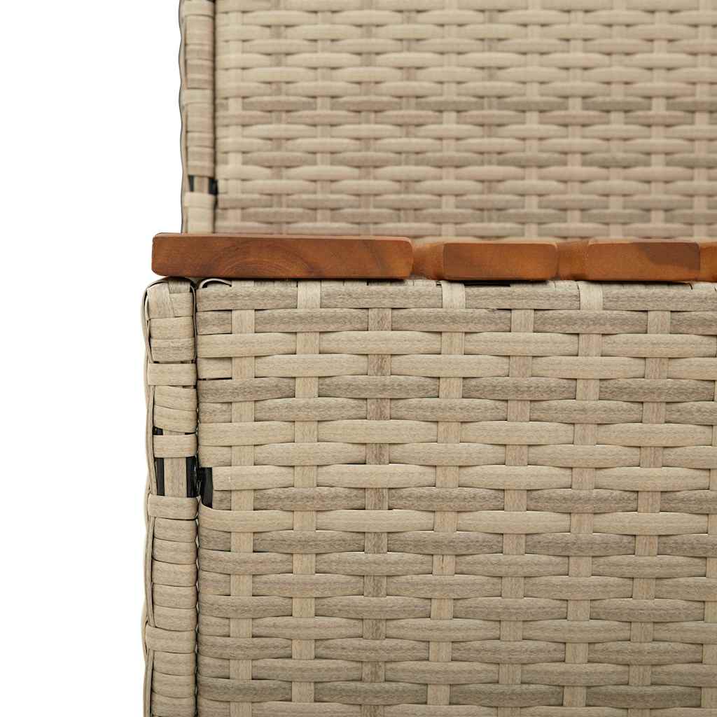 Bordo per Vasca Idromassaggio Beige Polyrattan&Massello Acacia